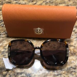 Brand new never worn Tory Burch tortoise sunglasses
